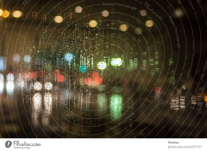 surprise dubai Light Rain Rainwater Storm Night Shallow depth of field Blur Wet Comfortless Reflection Window Window pane