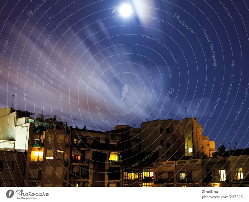 Barcelona at night Catalonia Europe Town Outskirts Populated House (Residential Structure) Building Architecture Exceptional Dark Infinity Beautiful Blue Moody