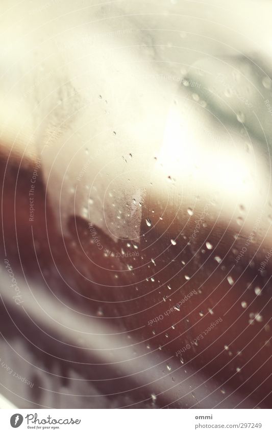 Breeze I Drops of water Rain Window Suspension railway Glass Esthetic Authentic Bright Near Car Window Dank Colour photo Subdued colour Interior shot Close-up