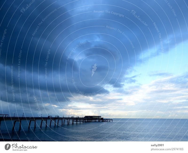 breezy... Clouds Storm clouds Ocean English Channel Bridge Sea bridge Jetty Far-off places Maritime Loneliness Relaxation Freedom Horizon Calm Moody