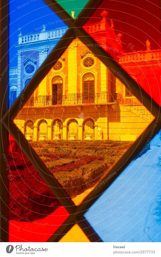 colored stained glass, estoi-portugal Luxury House (Residential Structure) Art Palace Building Architecture Window Old Authentic Exceptional Cool (slang)