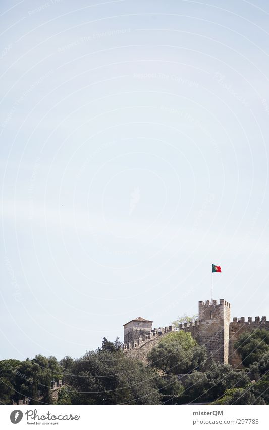 Lissburg. Art Esthetic Lisbon Portugal Castle Fortress Wall (barrier) Tower Keep Defensive Medieval times Historic Historic Buildings Colour photo