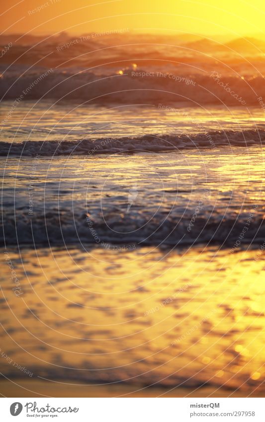 Golden Wide. Art Esthetic Contentment Sunset Waves Swell Undulation Wave action Wavy line Wave break Wave length Wave trough Crest of the wave Ocean