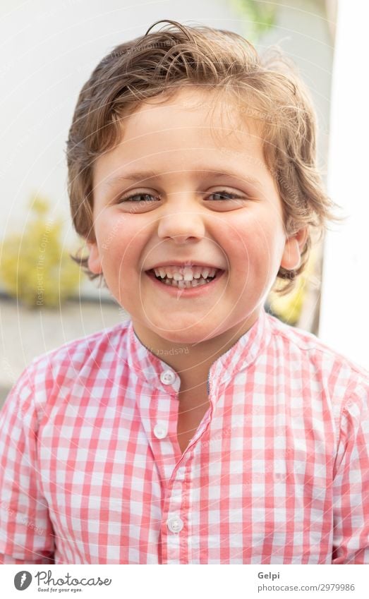 Happy child with pink shirt in the garden Joy Beautiful Summer Sun Garden Child Human being Baby Toddler Boy (child) Family & Relations Infancy Nature Grass