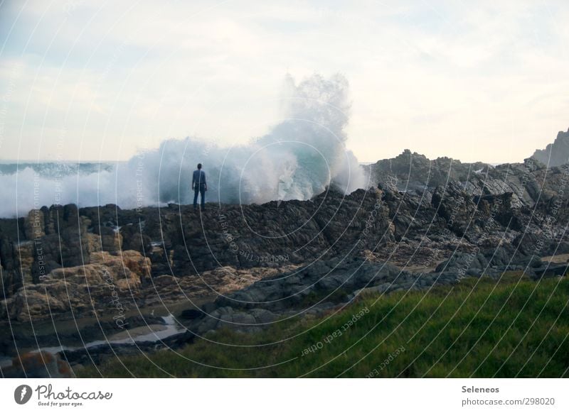 Wait a minute, wait a minute. Vacation & Travel Tourism Trip Adventure Far-off places Freedom Beach Ocean Waves Human being 1 Environment Nature Landscape Water