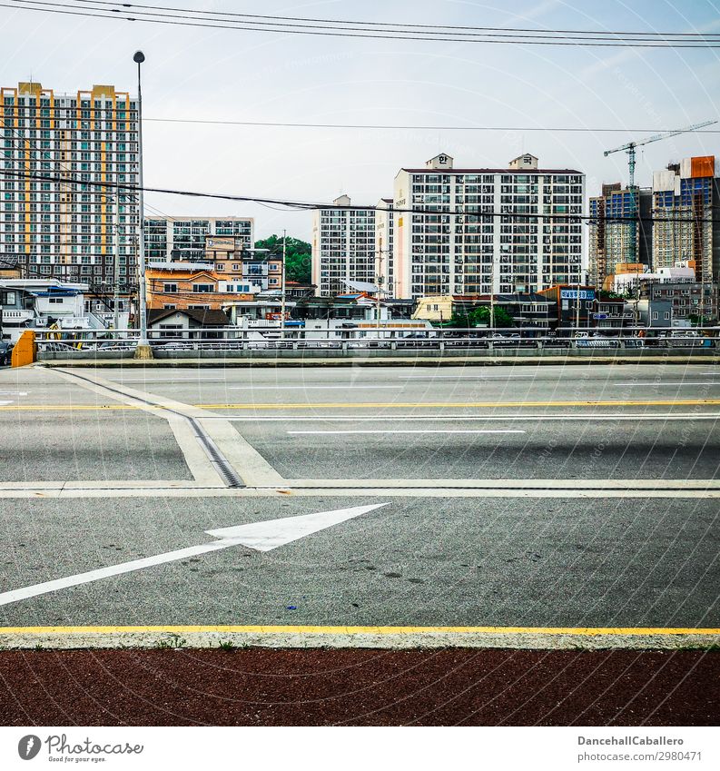 town gazette Town Downtown Outskirts Skyline Populated House (Residential Structure) Hut High-rise Bridge Facade Balcony Transport Traffic infrastructure