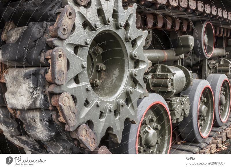 Detail of the aterpillar drive of a tank. Workplace Industry Trade Logistics Machinery Technology High-tech Environment Nature Landscape Climate Climate change