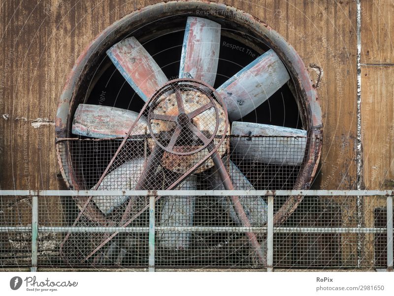 Cooling fan in a industrial facility. Design Trip Adventure Sightseeing Expedition Laboratory Work and employment Profession Workplace Construction site Factory