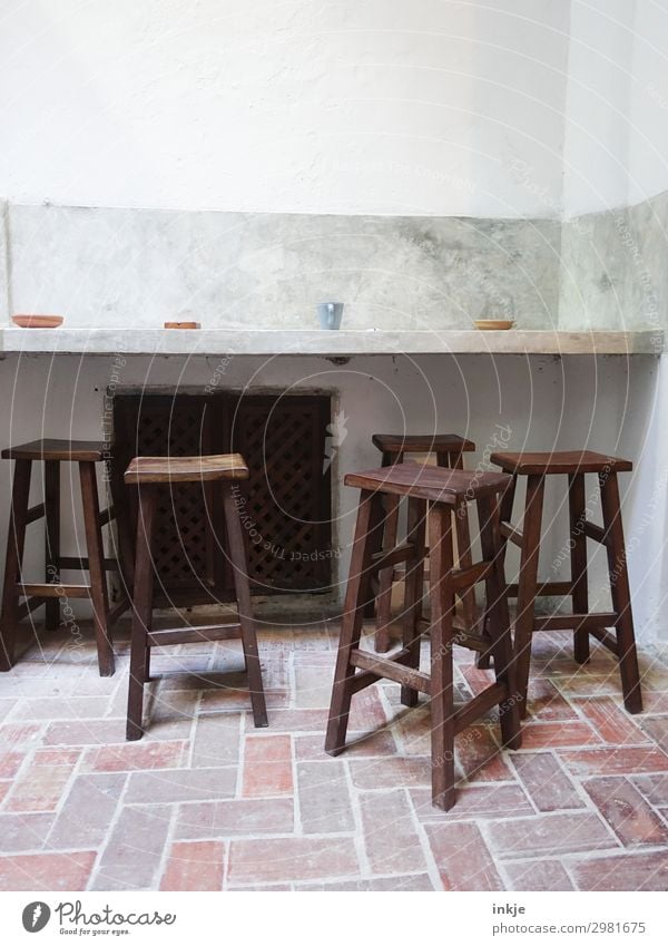 Cigarette break, Havana, Cuba Counter Bar Gastronomy Closing time Deserted Stool Tile Ashtray Authentic Simple Moody Together Hospitality Leisure and hobbies