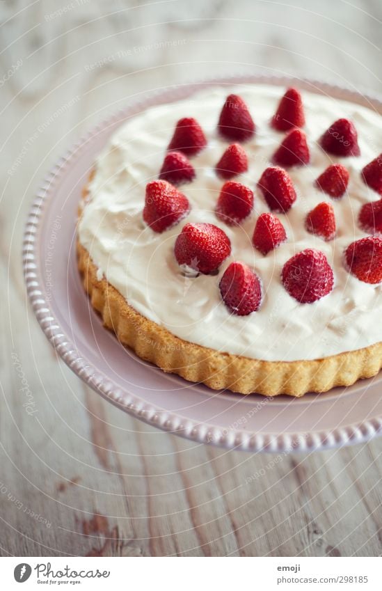 culinary delight Fruit Cake Dessert Candy Gateau Strawberry Strawberry pie Nutrition Delicious Sweet Colour photo Interior shot Deserted Day