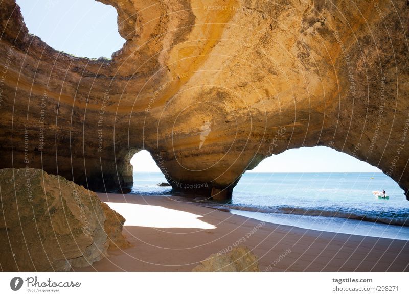 IO Portugal Algarve Cave sea caves Benagil Praia de Benagil rock salt Vacation & Travel Travel photography Idyll Card Tourism Paradise Beach Sand Ocean