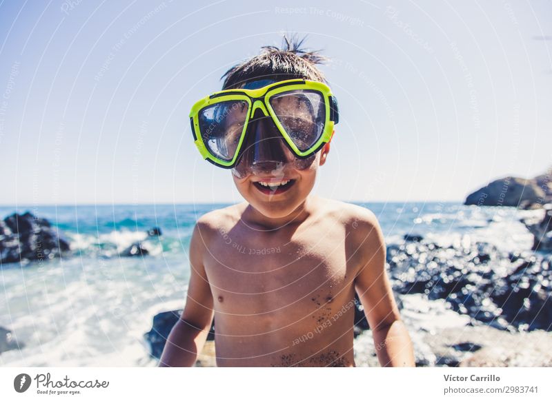 Active Young boys in a funny beach day in the summer time Lifestyle Aquatics Human being Child Boy (child) 1 0 - 12 months Baby Coast Beach To enjoy Smiling