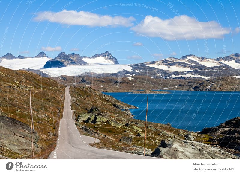 Jotunheimen Vacation & Travel Tourism Adventure Far-off places Freedom Mountain Landscape Sky Clouds Beautiful weather Rock Snowcapped peak Glacier Lake