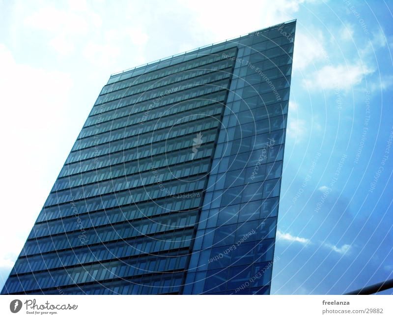 skyscraper High-rise Corner building Story Architecture Blue office building