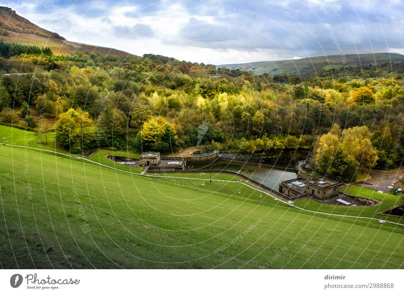 Ladybower Reservoir Tourism Nature Landscape Sky Clouds Autumn Tree Grass Park Forest Hill Lake Bridge Architecture Street Concrete Blue Green viaduct Rural