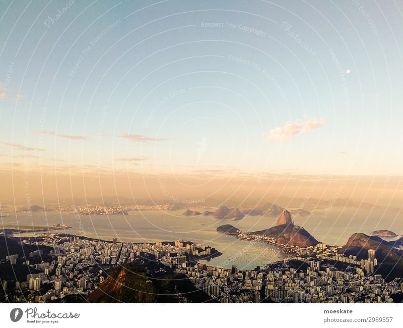 Rio Landscape Infinity Rio de Janeiro Brazil Sugar loaf Sunset Bay Town City of millions South America Twilight Colour photo Subdued colour Exterior shot