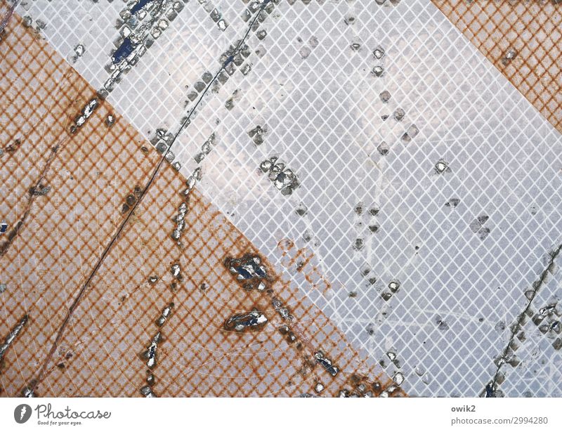 search for clues Metal Plastic Road sign Old Destruction Bleached Derelict Ravages of time Tracks Scratch mark Line Parallel Colour photo Exterior shot Detail