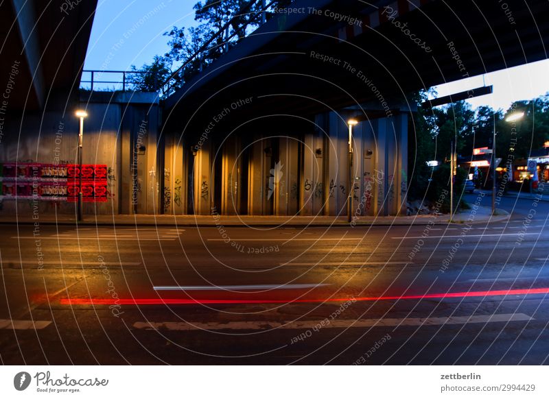 under the bridge Evening Car Movement Indicator light Bridge Multicoloured Dynamics Fantasy Glittering Art Light Visual spectacle Light painting Light show Line