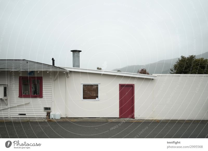 house Environment Bad weather Storm Town Deserted House (Residential Structure) Manmade structures Building Architecture Facade Window Door Street Old Gray Dark