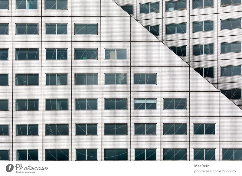 window facade Capital city Port City High-rise Bank building Building Architecture Window White Esthetic Complex Facade Glazed facade Office building Tile