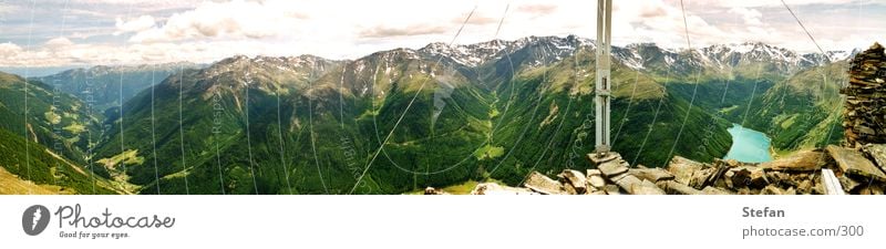 Val Senales Panorama (View) Italy Hill Ötz Valley Reservoir Mountain Back Landscape Vinschgau white ball Vernagt short grass Large Panorama (Format)