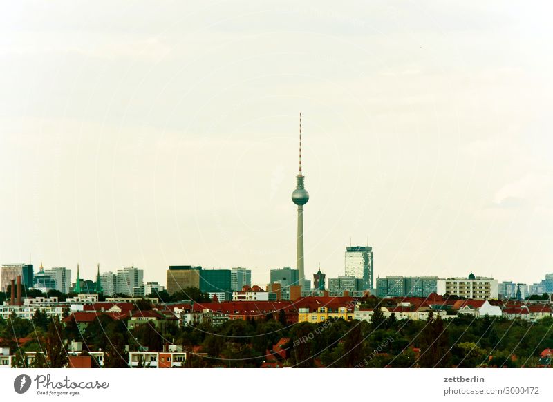 Television tower on the horizon Alexanderplatz Vantage point Berlin Germany Far-off places Berlin TV Tower City Sky Heaven Horizon Deserted Potsdamer Platz