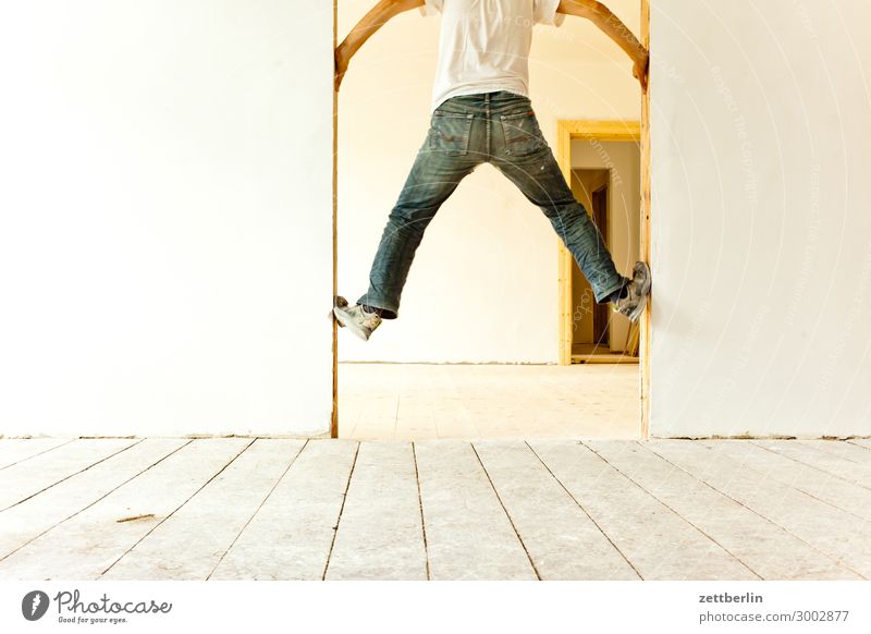 5100 - Ascent Motion blur Hallway Wooden floor Floor covering Man Wall (barrier) Human being Room Copy Space Stage play Shallow depth of field Blur Expulsion