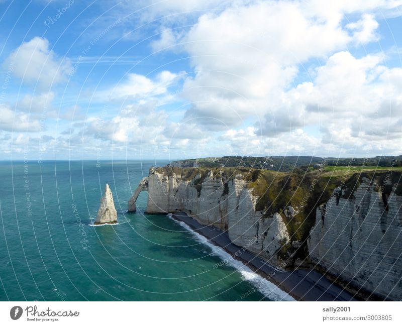 Places that mean something | Rock formation near Étretat Cliff rock rock formation Ocean France coast Normandie Landscape Nature Horizon Beach Tourism