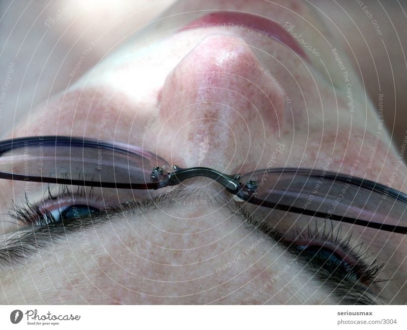 eyes Eyeglasses Eyebrow Macro (Extreme close-up) Woman Eyes Hair and hairstyles Nose Mouth Face