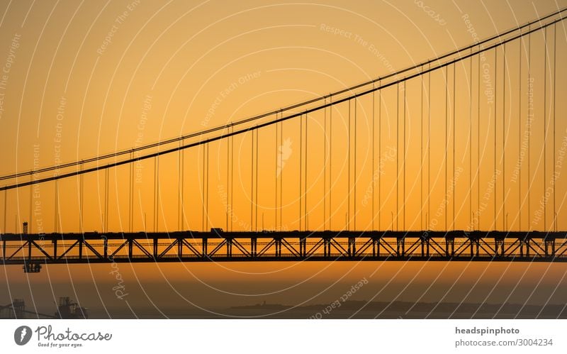 Section of the bridge Ponte 25 de Abril, Lisbon, Portugal Town Capital city Skyline Bridge Manmade structures Architecture Tourist Attraction Landmark Transport