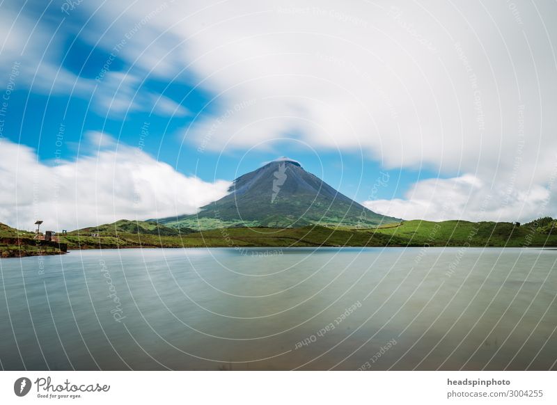 Volcano Pico & Lake, Azores, Portugal, against blue sky Vacation & Travel Tourism Trip Adventure Far-off places Freedom Safari Expedition Summer Summer vacation