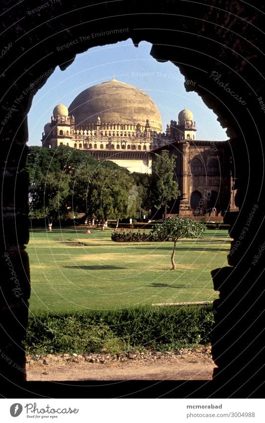 Framed Gumbaz Balcony Monument Blue Green Black Esthetic Gol Gumbaz dome Arena whispering Gallery Veranda Echo reverberation Resonance Archway arch doorway