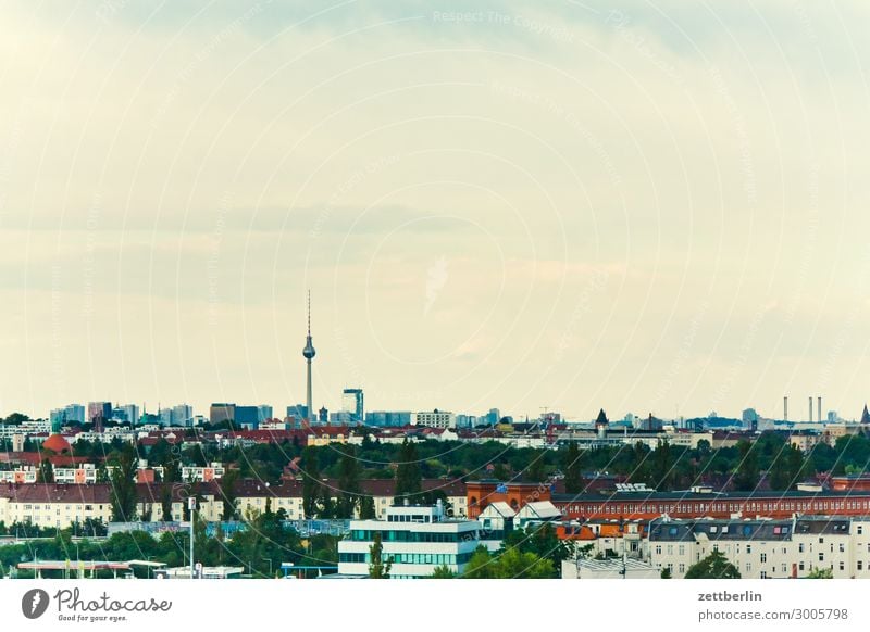 Berlin skyline Alexanderplatz Vantage point Germany Far-off places Berlin TV Tower City Sky Heaven Horizon Deserted Potsdamer Platz Skyline Copy Space