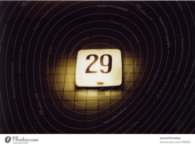 29 House number Light Lighting Dark Things Tile