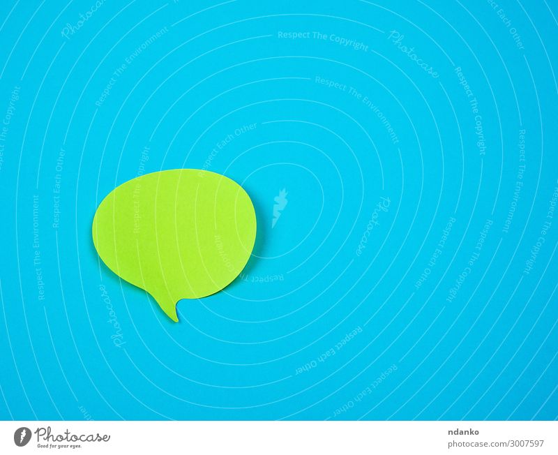 green sticker in the shape of a cloud Office Business To talk Paper Blue Green Colour Conceptual design bubble Speech communication remind Adhesive background