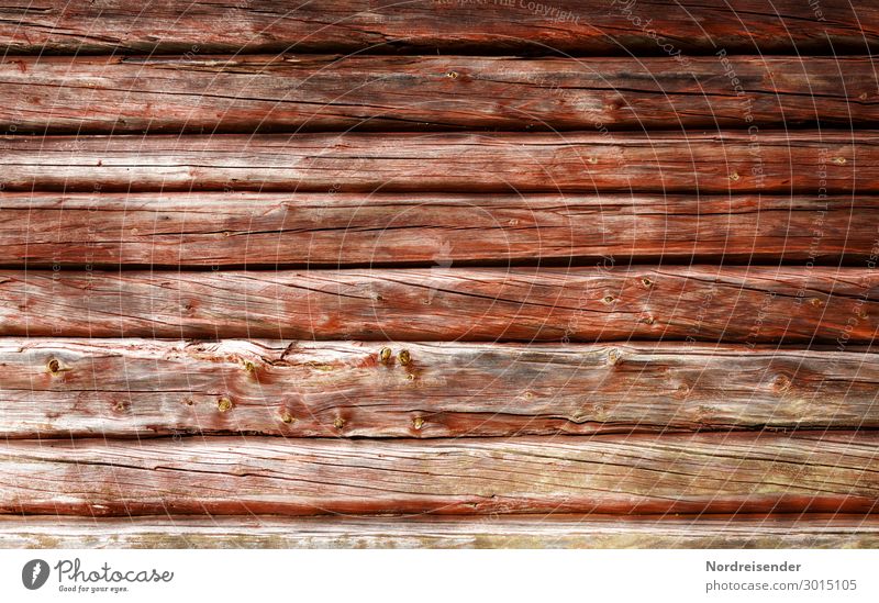 wooden background Village Fishing village Deserted Hut Manmade structures Facade Wood Old Sustainability Warmth Brown Red Protection Colour Wooden house