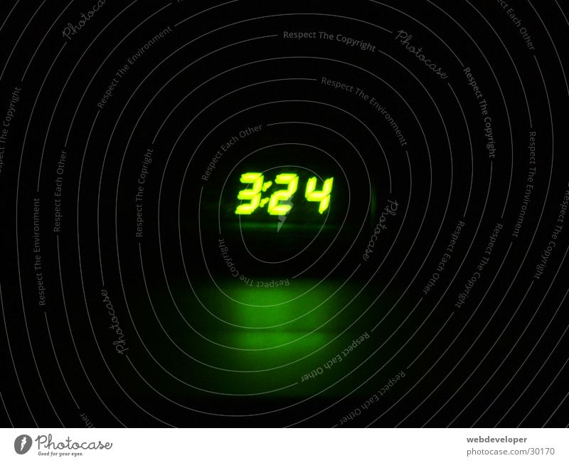 it's quite early... Clock Night Morning Green Living or residing Digital photography Bright Light (Natural Phenomenon) Time