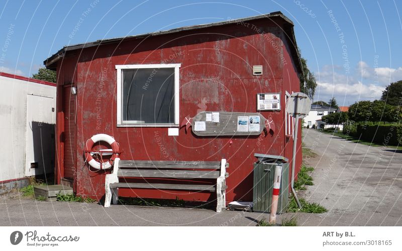 Buildings on the island of Møn Village Fishing village Deserted Hut Vacation & Travel Historic Uniqueness Blue Multicoloured Red Contentment Inspiration