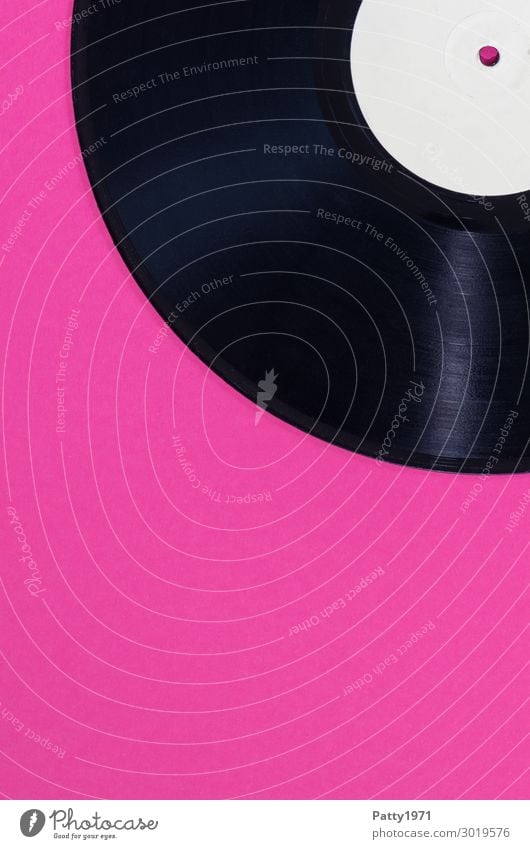 vinyl Music Listen to music Record Hip & trendy Retro Round Pink Black Colour Uniqueness Modern Nostalgia Quadrant Colour photo Close-up Detail Deserted