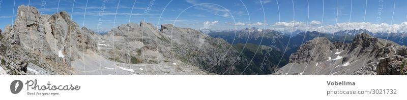 Panorama of the Latemar Group in the Dolomites Landscape Sky Clouds Beautiful weather Rock Alps Mountain latemar Latemar peak Cima Valsorda Peak