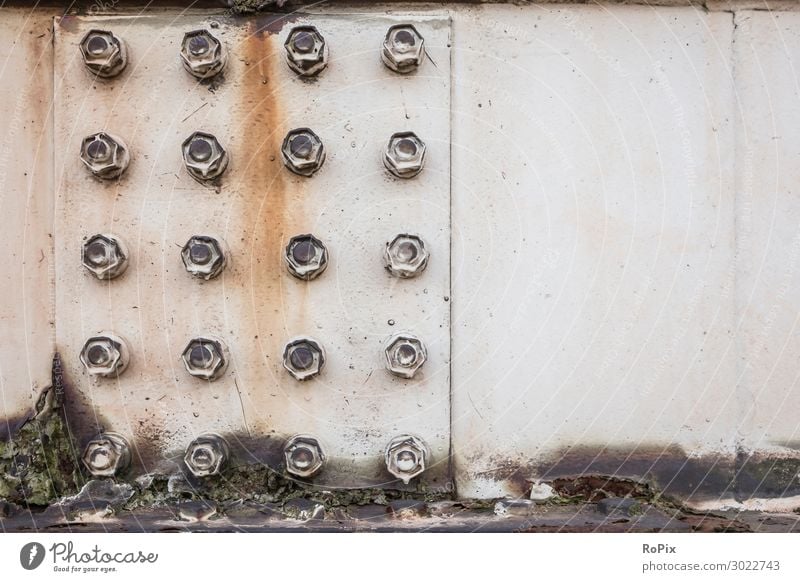 Gusset plate of a steel construction with locknuts. Steel structure Steel construction Iron Screw pitting corrosion Bolt connection technique Weight Rust