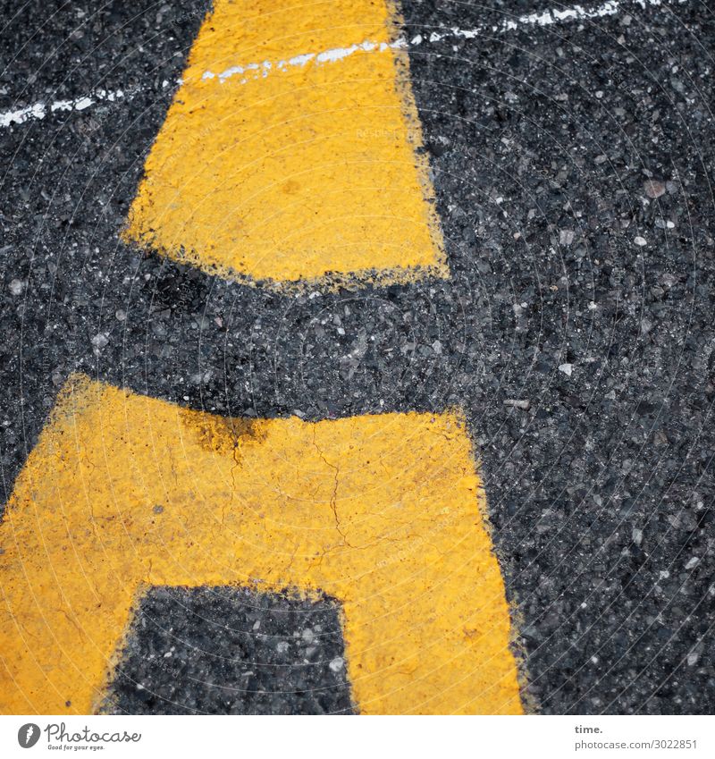 A | on the road again Transport Traffic infrastructure Street Lanes & trails Road sign Tar Asphalt Pavement Dye Sign Signs and labeling Line Town Yellow Black