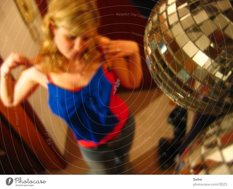 Cover Session III Disco ball Mirror Styling Woman Blonde Macro (Extreme close-up) Close-up Sphere Reflection fitting