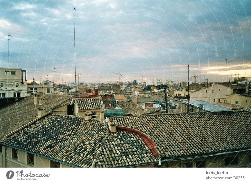 view over valencia Roof Valencia Dusk above the roofs historic houses Old town