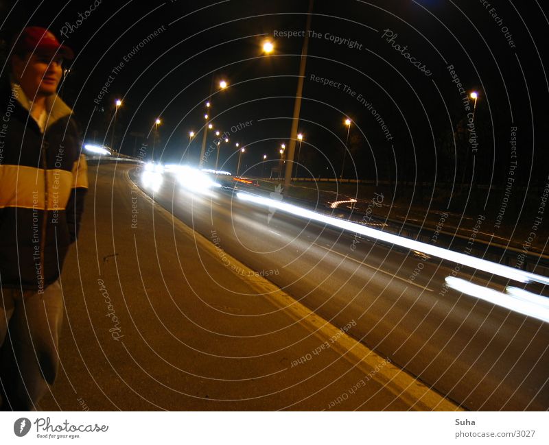 The breakdown I Breakdown Highway Night Curb Transport car breakdown Car Light tow Strip of light