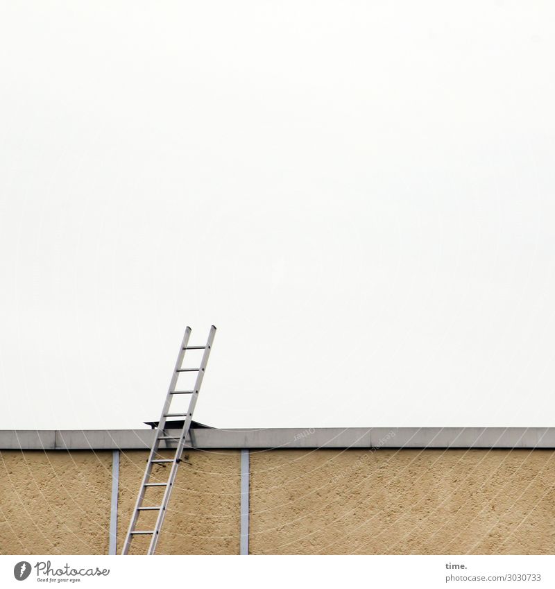 Airy stairway to anywhere Work and employment Workplace Construction site Craft (trade) Wall (barrier) Wall (building) Facade Roof Ladder Above Curiosity