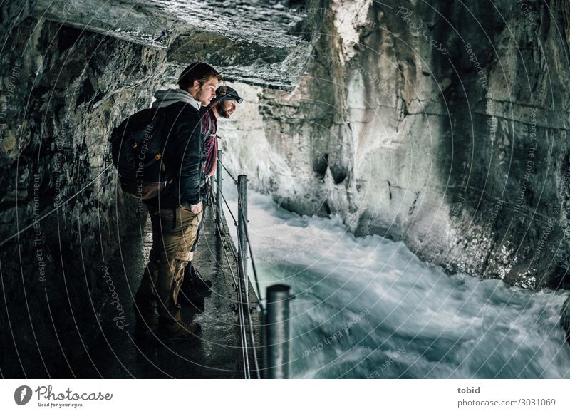 Ripping River Masculine 2 Human being Nature Landscape Rock Waves River bank Brook Canyon Lanes & trails Observe Movement Adventure Handrail Freedom Flow Hiking