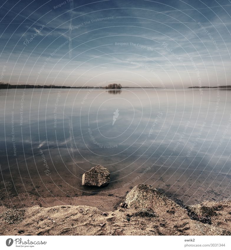 Searching the distance Sand Water Sky Clouds Horizon Autumn Beautiful weather Lakeside Large Infinity Serene Calm Longing Wanderlust Idyll Far-off places Island