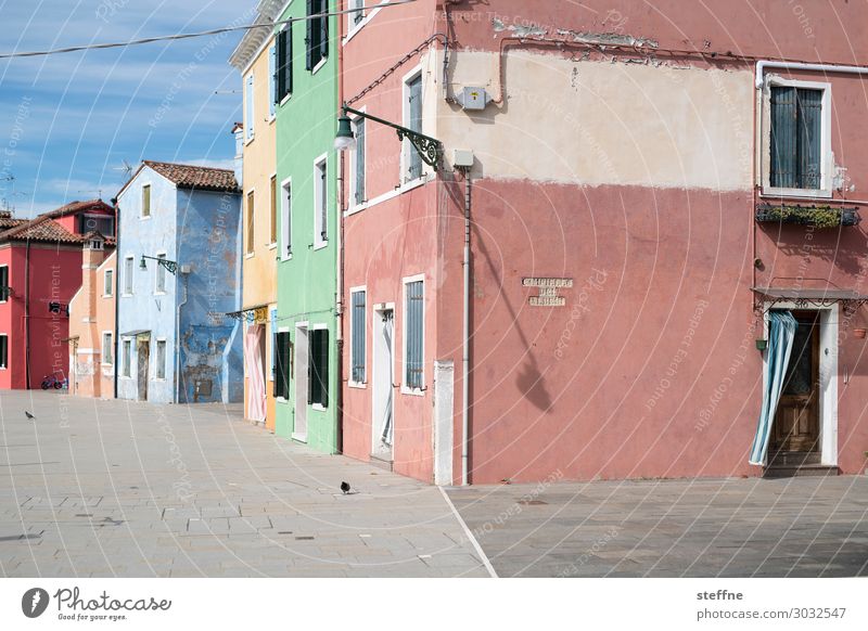 variegated Small Town House (Residential Structure) Facade Beautiful Venice Burano Picturesque Vacation & Travel Colour photo Multicoloured Exterior shot