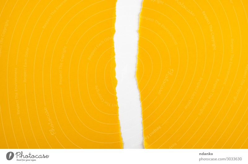 torn in half empty yellow sheet of paper Design Office Business Paper Yellow White Colour Brochure Conceptual design Banner backdrop background Blank Card copy